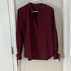 Burgundy long sleeve blouse in size M from Ann Taylor